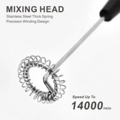 Mini Stainless Steel Milk Frother - Cordless Lightweight Outdoor Coffee Frother Can Be Used For Coffee, Milk, Eggs And Beverages (Stainless Steel) -Home Appliance Store 71285766 4