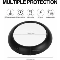 USB Cup Warmer Drink Warmer Hot Plate Coasters For Coffee Warmer Utensils For Bar Office Home(Black) -Home Appliance Store 71418919 5