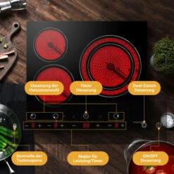 Built-in Ceramic Hob, 3 Zones Electric Cooktop In Black, 5400W Total Output, With Dual Zone Touch Control Timer Child Lock Gasland Chef CH603BF -Home Appliance Store 71426691 4