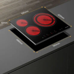Built-in Ceramic Hob, 3 Zones Electric Cooktop In Black, 5400W Total Output, With Dual Zone Touch Control Timer Child Lock Gasland Chef CH603BF -Home Appliance Store 71426691 5