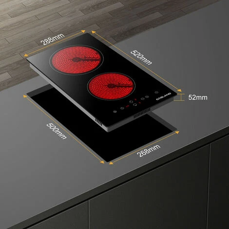 GASLAND Chef CH30BF 30cm Built-in Ceramic Hob, 2 Zones Electric Cooktop Sensor Touch Controls Timer Child Lock, 3kW 7 GASLAND Chef CH30BF 30cm Built-in Ceramic Hob, 2 Zones Electric Cooktop Sensor Touch Controls Timer Child Lock, 3kW - Image 5