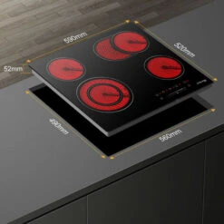Built-in Ceramic Hob, 4 Zones Electric Cooktop In Black, 6600W Total Output, With Dual & Oval Zone Touch Control Timer Child Lock Gasland Chef CH604BF -Home Appliance Store 71426699 5