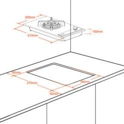 Built-in Gas Hob, Black Tempered Glass Gas Cooktop, 3.4kW Triple Ring Burner Gasland Chef GH12BF -Home Appliance Store 71426703 5