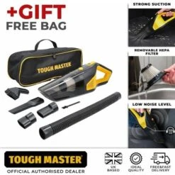 TOUGH MASTER Car Vacuum Cleaner 100W 5 Nozzle Corded Handheld Cleaner Hoover