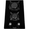 NOXTON Built-in 30cm 2 Burner Gas Hob Domino Black Glass Cooker With LPG Kit &FFD [Energy Class A+] -Home Appliance Store 72566702 1