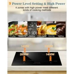Induction Hob, Karinear 4 Burner Induction Cooker, Built-in Induction Hob, Electric Hob With Touch Control, Timer, Child Lock, 6600W -Home Appliance Store 72566713 3