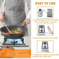 2 Burners Gas Hob, Built-in Gas Cooktop With With Flame Failure Protection 30cm Stainless Steel LPG/NG Convertible Included Plug -Home Appliance Store 72566714 5