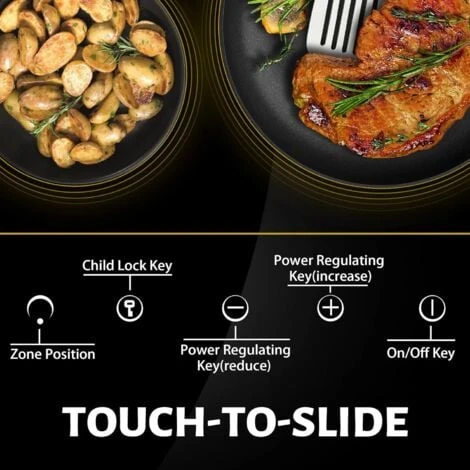 NOXTON Ceramic Hob, Built-in 4 Zone Electric Hobs 60cm Black Glass Panel Cooker With Touch Controls 5 NOXTON Ceramic Hob, Built-in 4 Zone Electric Hobs 60cm Black Glass Panel Cooker With Touch Controls - Image 3