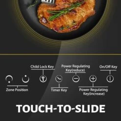 NOXTON Ceramic Hob, 2 Zone Domino Cooker Built-in 30cm Electric Hobs Black Glass Hot Plate Cooktop With Touch Controls -Home Appliance Store 72566717 3