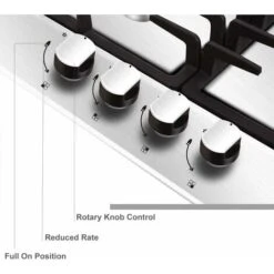 NOXTON Built-in 4 Burner Gas Cooker, Stainless Steel Gas Hob With Flame Out Protection, Cast Iron Pan Support, NG/LPG Kit, 59cm X 51cm -Home Appliance Store 72566718 4