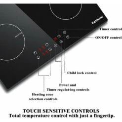 Karinear Plug In Induction Hob, 60cm 4 Zones Electric Hob With Touch Control, Black Vitro Ceramic Glass 10 Karinear Plug In Induction Hob, 60cm 4 Zones Electric Hob With Touch Control, Black Vitro Ceramic Glass -Home Appliance Store 72566726 4