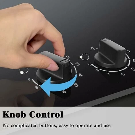 Induction Hob Black Glass Electric Cooktop Built-in 4 Zone Electric Hob With Knob 60cm, 7200W, Hard Wire, No Plug Included 5 Induction Hob Black Glass Electric Cooktop Built-in 4 Zone Electric Hob With Knob 60cm, 7200W, Hard Wire, No Plug Included - Image 3