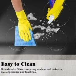 Induction Hob Black Glass Electric Cooktop Built-in 4 Zone Electric Hob With Knob 60cm, 7200W, Hard Wire, No Plug Included 10 Induction Hob Black Glass Electric Cooktop Built-in 4 Zone Electric Hob With Knob 60cm, 7200W, Hard Wire, No Plug Included -Home Appliance Store 73150172 4