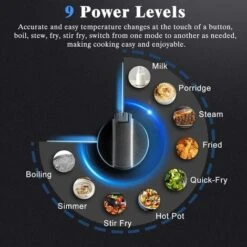 Induction Hob Black Glass Electric Cooktop Built-in 4 Zone Electric Hob With Knob 60cm, 7200W, Hard Wire, No Plug Included 11 Induction Hob Black Glass Electric Cooktop Built-in 4 Zone Electric Hob With Knob 60cm, 7200W, Hard Wire, No Plug Included -Home Appliance Store 73150172 5