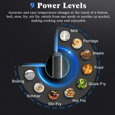 Induction Hob Black Glass Electric Cooktop Built-in 4 Zone Electric Hob With Knob 60cm, 7200W, Hard Wire, No Plug Included 7 Induction Hob Black Glass Electric Cooktop Built-in 4 Zone Electric Hob With Knob 60cm, 7200W, Hard Wire, No Plug Included - Image 5