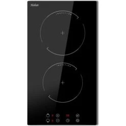 2 Zone Induction Hob, Hobsir Electric Hob 30cm, Built-in Induction Cooker, Touch Control, 9 Heating Levels, Safety Lock, Timer, 3500W, Hard Wire, No Plug Included