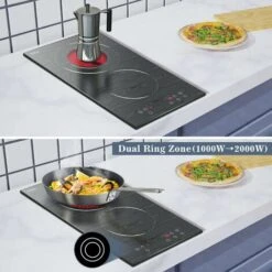 2 Zone Ceramic Hob, Hobsir Built-in Electric Hob 30cm, Marble, 3200W, Touch Control, Doul Zone, 9 Heating Levels, Safety Lock, Timer, Hard Wire, No Plug Included, LH06 -Home Appliance Store 73150181 3