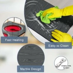 2 Zone Ceramic Hob, Hobsir Built-in Electric Hob 30cm, Marble, 3200W, Touch Control, Doul Zone, 9 Heating Levels, Safety Lock, Timer, Hard Wire, No Plug Included, LH06 -Home Appliance Store 73150181 4