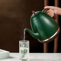 Retro Electric Kettle 304 Stainless Steel Household Appliances 1.5l Portable Travel Water Boiler 1500w European Style Coffee Pot Green 9 Retro Electric Kettle 304 Stainless Steel Household Appliances 1.5l Portable Travel Water Boiler 1500w European Style Coffee Pot Green -Home Appliance Store 74691844 3