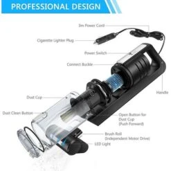 Powerful Car Vacuum Cleaner 5500pa Portable Handheld 100w Wet & Dry Use Rechargeable Home Car Vacuum Cleaner -Home Appliance Store 74691961 4