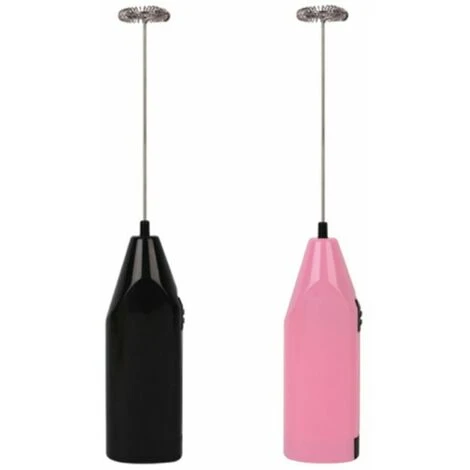 Battery Operated Milk Frother 2 Pack - Electric Whisk, Coffee Frother, Battery Powered Stirrer, Portable Milk Frother, Mini Blender For Bulletproof Coffee, Cappuccino, Latte, Frappe And Black + Pink M 3 Battery Operated Milk Frother 2 Pack - Electric Whisk, Coffee Frother, Battery Powered Stirrer, Portable Milk Frother, Mini Blender For Bulletproof Coffee, Cappuccino, Latte, Frappe And Black + Pink M