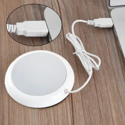 USB Coffee Mug Warmer, Wood Grain Cup Warmer Beverage Mug Heat Mat Water Milk Warmer Plate White -Home Appliance Store 77431998 4