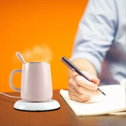 USB Coffee Mug Warmer, Wood Grain Cup Warmer Beverage Mug Heat Mat Water Milk Warmer Plate White -Home Appliance Store 77431998 5