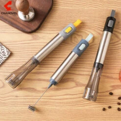 Milk Frother Rechargeable Operated Frother For Coffee, Frother Whisk, Mini Blender Handheld And Electric Mixer Yellow -Home Appliance Store 78326951 4