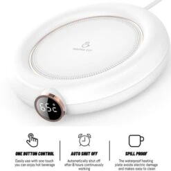 Coffee Mug Warmer&Cup Warmer For Office Desk Use, Electric Beverage Warmer, Coffee Warmer Plate For Cocoa White -Home Appliance Store 78327030 3