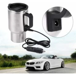 Electric Mug - 12V 450ml Stainless Steel + PP Premium Vacuum Insulated Travel Heated Mug -Home Appliance Store 78699876 3
