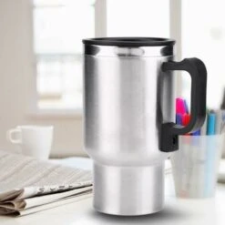 Electric Mug - 12V 450ml Stainless Steel + PP Premium Vacuum Insulated Travel Heated Mug -Home Appliance Store 78699876 4