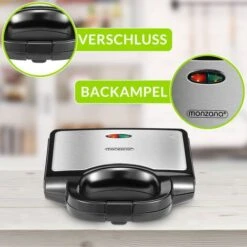 Monzana XXL Toasted Sandwich Maker 750W Non Stick Toastie Machine Toaster With Grill Light Overheating Protection -Home Appliance Store 79008183 3