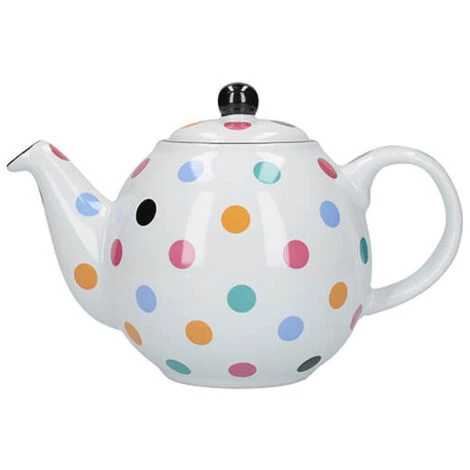 London Pottery Globe 2 Cup Teapot White Multi Spot 3 London Pottery Globe 2 Cup Teapot White Multi Spot