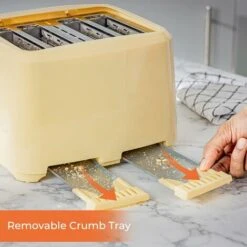 Beige 4 Slice Toaster Family Size 1400W With Variable Browning Control -Home Appliance Store 83743689 5