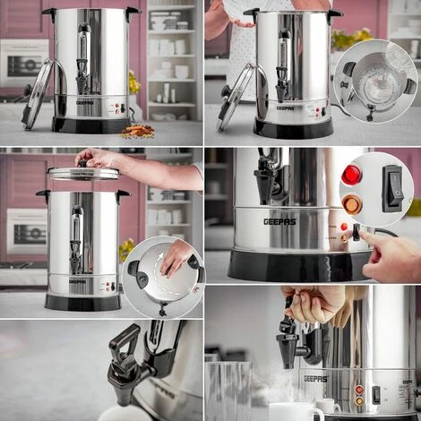 10 L Commercial Catering Kitchen Hot Water Boiler Tea Urn 1650W Boiler Geepas 5 10 L Commercial Catering Kitchen Hot Water Boiler Tea Urn 1650W Boiler Geepas - Image 3