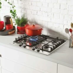 Hoover 60cm 4 Burner Gas Hob In Stainless Steel, Cast Iron Grids - HHG6BRK3X -Home Appliance Store 86105410 3