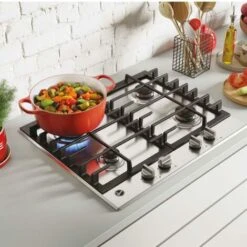 Hoover 60cm 4 Burner Gas Hob In Stainless Steel, Cast Iron Grids - HHG6BRK3X -Home Appliance Store 86105410 4