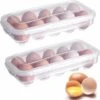 Pieces Fridge Egg Box, Clear Plastic Egg Box, Fridge Egg Box With Lid, Stackable Egg Holder, 10 Egg Capacity (Clear) -Home Appliance Store 86608495 1