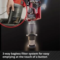 Einhell Power X-Change Cordless Vacuum Cleaner - Triple Filtered Bagless Technology - Lightweight Design - Body Only - TE-SV 18 Li -Home Appliance Store 86734034 3