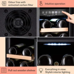 Klarstein Vinovilla 17 Built-In Duo Vilhelmine Edition Wine Fridge 17 Bottles 3-Colour Glass Door -Home Appliance Store 87106525 5