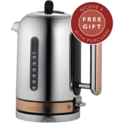Dualit Classic Kettle Polished Stainless Steel And Copper Trim