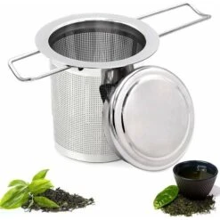 Tea Filter, Stainless Steel Tea Strainer, Tea Strainer, Tea Infuser Tea Strainer With Lid, Fine Hole Tea Filter, Foldable Handle Design Suitable For Cups/Teapot