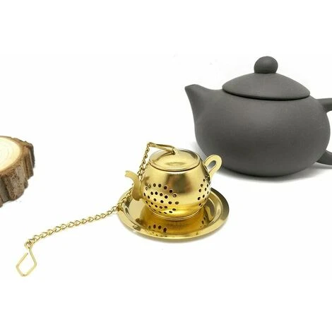 Tea Infuser Teapot - Stainless Steel Infuser (Gold) 4 Tea Infuser Teapot - Stainless Steel Infuser (Gold) - Image 2