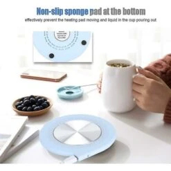 USB Mug Heater Mat, Coffee Mug Warmer For Office/Home/Office USB Heating Insulation (Blue) -Home Appliance Store 89795509 3