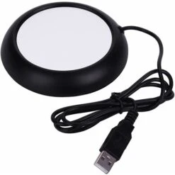 MODOU - USB Cup Warmer, Plate Drink Warmer, Heated Coasters For Coffee Warmer Utensils For Bar Office Home (Black)