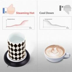 MODOU - USB Cup Warmer, Plate Drink Warmer, Heated Coasters For Coffee Warmer Utensils For Bar Office Home (Black) -Home Appliance Store 89804458 5