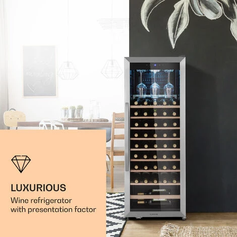 Klarstein Vinamour 46 Uno Wine Refrigerator 1 Zone 155 L/46 Fl. 4-18 °C Stainless Steel 4 Klarstein Vinamour 46 Uno Wine Refrigerator 1 Zone 155 L/46 Fl. 4-18 °C Stainless Steel - Image 2