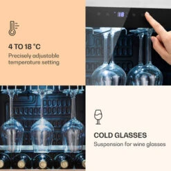 Klarstein Vinamour 46 Uno Wine Refrigerator 1 Zone 155 L/46 Fl. 4-18 °C Stainless Steel 9 Klarstein Vinamour 46 Uno Wine Refrigerator 1 Zone 155 L/46 Fl. 4-18 °C Stainless Steel -Home Appliance Store 90516364 3