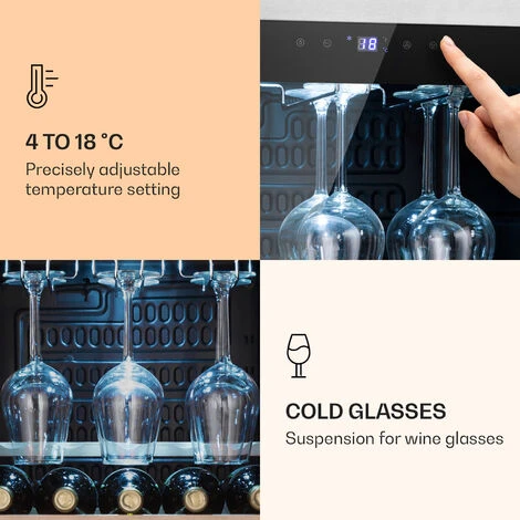 Klarstein Vinamour 46 Uno Wine Refrigerator 1 Zone 155 L/46 Fl. 4-18 °C Stainless Steel 5 Klarstein Vinamour 46 Uno Wine Refrigerator 1 Zone 155 L/46 Fl. 4-18 °C Stainless Steel - Image 3