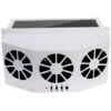 Car Solar Fan, Solar Cooler Exhaust Fan Three Air Outlet Exhaust Fan (White) -Home Appliance Store 90739824 1